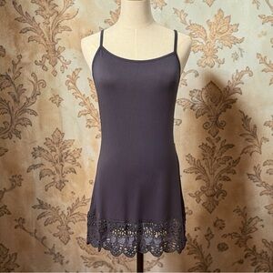 Mono Rello (Monorello) NWT Lace Hem Cami Tunic Charcoal Gray Size S